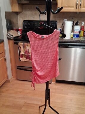 wild fable Coral Pink Patterned Side-Tie Tank Top
